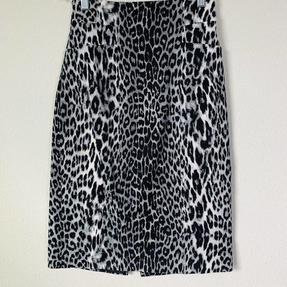 Elie Tahari Black Leopard Midi Pencil Skirt